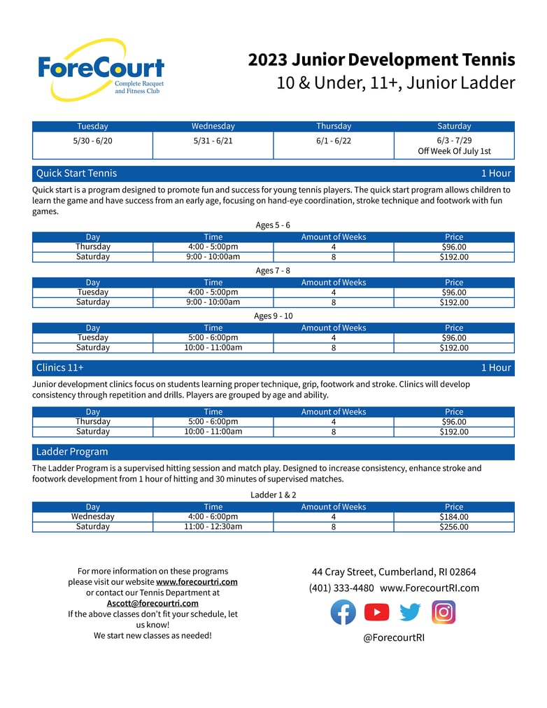 ForeCourt Summer Session Flyer Front  Back 2023 V5 (002)