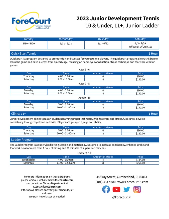 ForeCourt Summer Session Flyer Front  Back 2023 V5 (002)