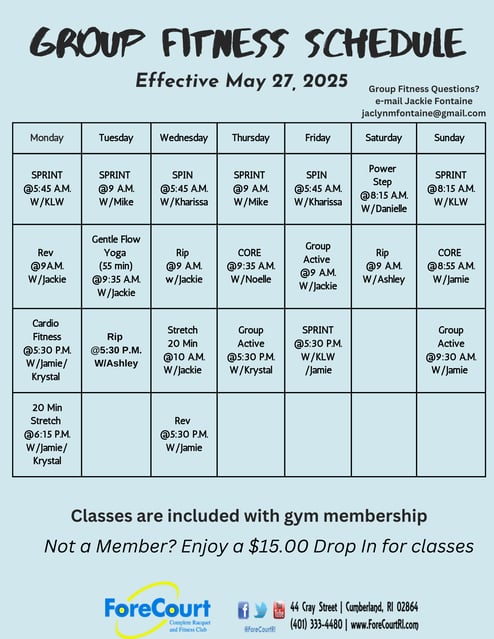 Summer 25 class schedule 